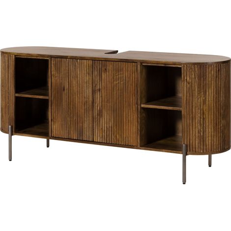 Waschbeckenunterschrank Mango braun lackiert 150x40x65 cm teilmontiert BARCELONA 251 (1/3)
