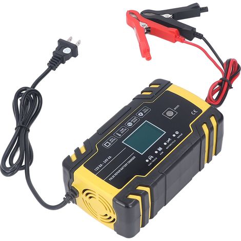 Chargeur de Batterie Voiture Automatique 12V 24V, Chargeur Intelligent 8A 12V 4A 24V avec Prise US 100‑240V (1/5)