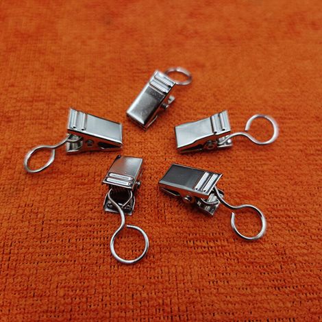50 Pièces Pinces à Rideaux en Métal, Pince Rideaux Decoration Crochets de Suspension, Clips de Rideaux, Salle de Bains, Argent (1/4)