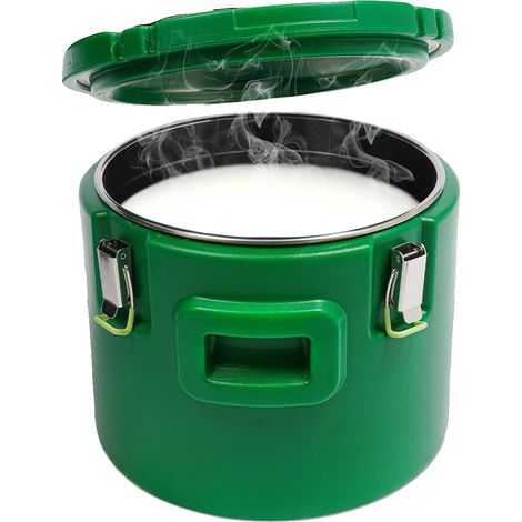 Seau de stockage de boissons isolé, capacité de 15L, rétention de température de 8 à 12 heures, taille 3429cm, fabriqué en plastique et en acier inoxydable, forme ronde moderne (1/5)