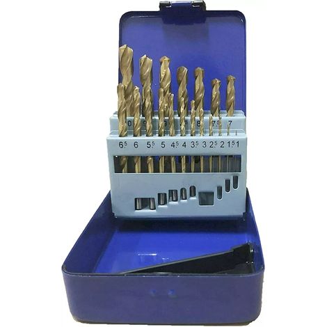 PUNTE 19 PZ PUNTA TRAPANO ACCIAIO ALLUMINIO TITANIO HSS FERRO 1-10 MM