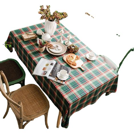 Nappe rectangulaire de Noël 100 x 140 cm, réutilisable et facile à nettoyer, idéale pour la cuisine et les fêtes de Thanksgiving. (1/2)