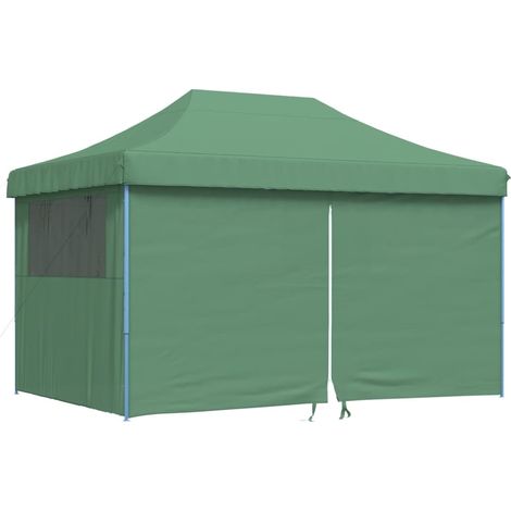 Tente de réception pliable escamotable 4 parois latérales vert (1/5)