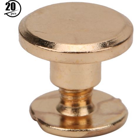 20 Pièces de Rivets en Laiton pour Reliure de Carnets, Vis de Connexion Dorées pour Ceintures de Registre (1/5)