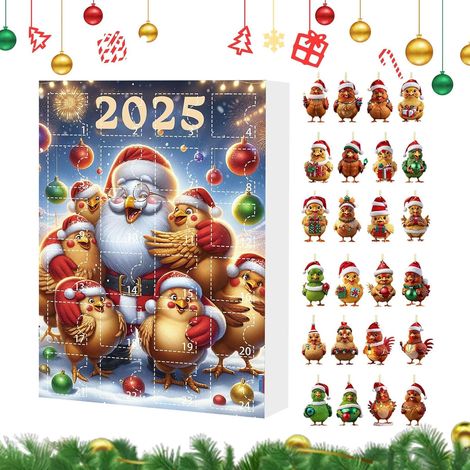 Ornamenti natalizi, calendario dell'Avvento, ciondolo a forma di animale, calendario (1/5)
