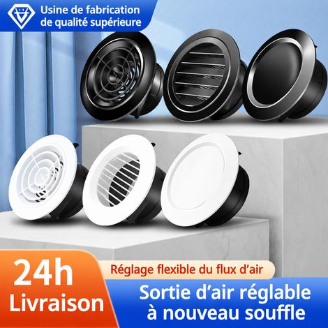 Bouche d'aération ronde ABS diffuseur modèle standard rotatif 100 mm grille ventilation VMC climatisation – 14 × 14 × 63 cm – Livraison gratuite (1/5)