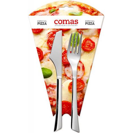 Coppia di Posate Forchetta e Coltello Napoli in Acciaio Inox per Pizza