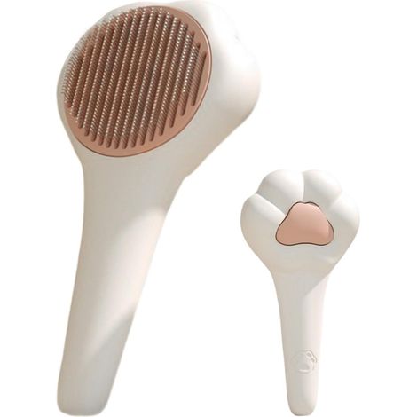 Peigne de massage pour animaux de compagnie à 2 pièces - Peigne à aiguilles pour enlever les cheveux vides - Blanc et Rose (1/5)
