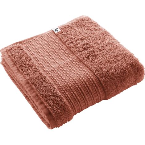 Serviette de toilette GARANCE coton bio 600 g/m² 50x90 Terracotta (1/5)