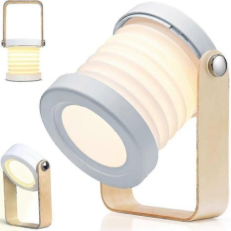 Lampe de table portable LED KINCJON, batterie rechargeable 4000 mAh avec port USB, lampe de chevet tactile à 3 niveaux de luminosité - Gris transparent (1/5)