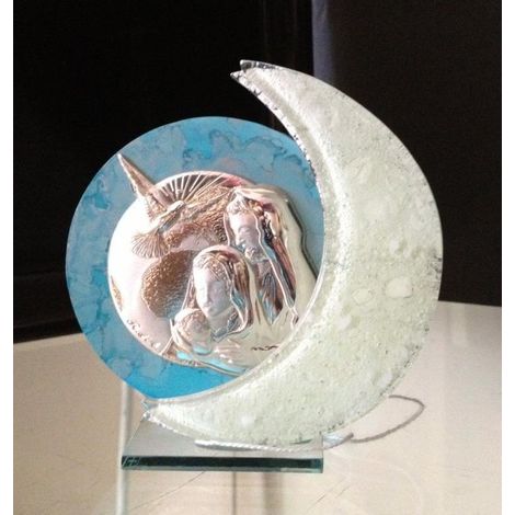 Mappamondo decorativo sacra famiglia con base in vetro 10 x 10 cm