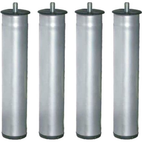 Lot de 4 pieds ronds en acier pour canapé Ø50mm – Hauteur 275mm – Fixation par vis – Pour sols durs – Micel (1/9)