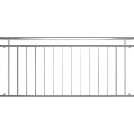 Bc-elec - ABR184 Parapetto porta finestra 184x90cm balaustra corrimano in acciaio inox