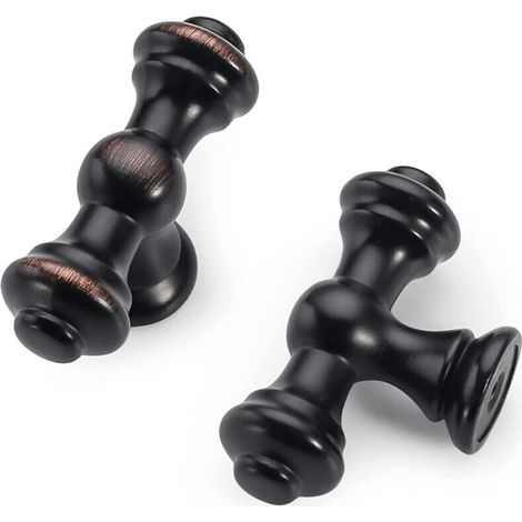 6 Pièces Poignées Noir - Boutons Armoire Cuisine Bouton Meuble Moderne pour Commode Tiroir avec Vis (1/5)
