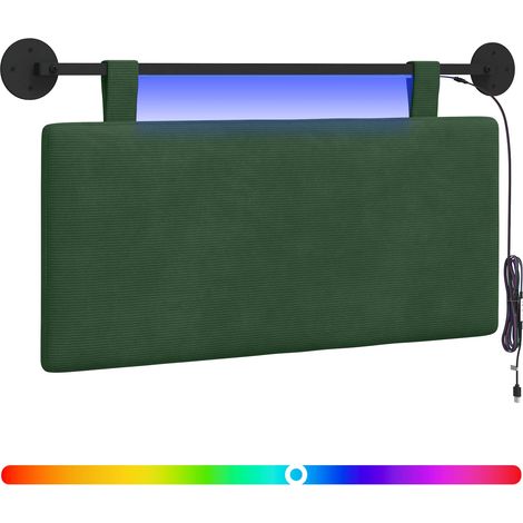 Maison Exclusive - Testiera sospesa Con luce LED Verde Giungla Tessuto in Cords (1/5)
