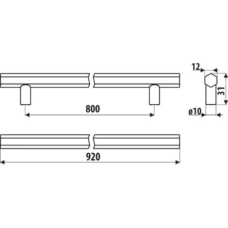 Garde-corps RE33, gris-brun, 800 mm (1/2)