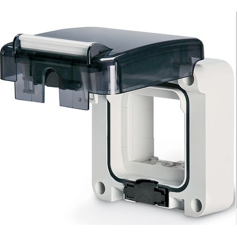 Boitier vide M95 (95x95mm) à encastrer gris pour pose appareillage 45x45mm clapet étanche IP66 PROTECTA