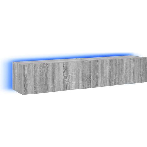 Maison Exclusive - TV-Wandschränke mit LED-Leuchten 2 Stk. Grau S (1/5)