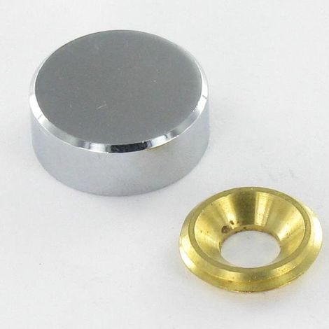 Rosace cyndrique ou cache vis (1 rosace et 1 cuvette de vis) Laiton chrome Diamètre 15 Pour Vis M5-10 pièces