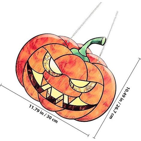 Décoration suspendue Halloween citrouille en acrylique légère, ornement pour arbre et fête (1/5)