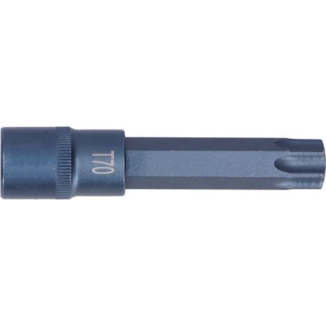 Embout douille étoile 1/2x100xT70 – S2 acier allié – bleui – usage industriel – clé rapide électrique
