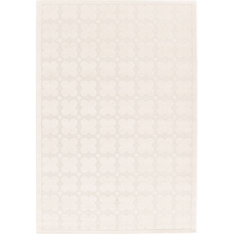 sweeek - Teppich für den Innenbereich mit grafischem Muster cremefarben - 160 x 230 cm