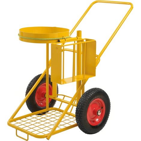 Kongamek Reinigungswagen in gelb 1200x820x1000 mit Luftbereifung Ø400mm