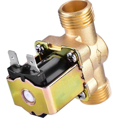 Électrovanne/vanne d'eau à 4 points tout cuivre - vanne d'entrée normalement fermée 220 V (1/5)