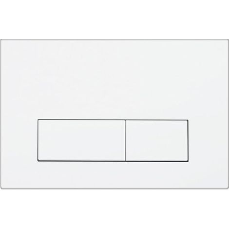 Plaque de Commande WC, Compatible avec Geberit Sigma, UP300 et UP320, avec Double Chasse, Équipée d'un Set de Leviers de Chasse et d'un Cadre d'Installation, Dimensions 245 × 164 mm.(Blanc) (1/5)