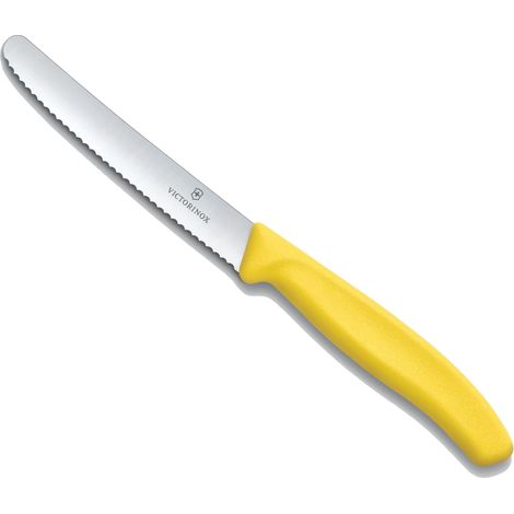 Victorinox Coltelli da Tavola Punta Tonda Seghettato 11cm Giallo