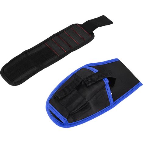 Étui multifonctionnel pour perceuse 12 V, sacoche de ceinture avec dragonne magnétique, finition bleue. (1/5)