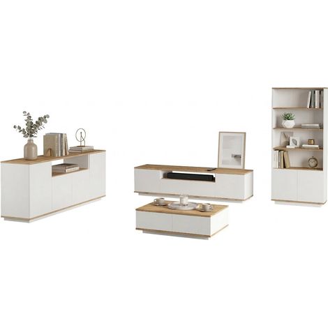Ensemble Meubles Séjour Stienta, Modulable, 11 Étagères, 11 Portes, Chêne Nœuds Marron