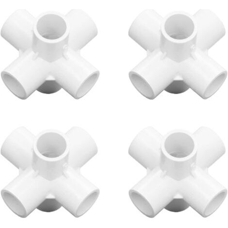 10 Pièces Connecteur coudé d'angle de Tuyau en Plastique PVC 20 Mm Diamètre Intérieur e, Raccords Tuyauterie à 6 Voies pour PVC, Joint Sortie Latérale, White - (1/5)