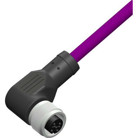Connecteur pré-câblé RS PRO 4 conducteurs , Prise femelle coudée droite Femelle vers Prise femelle coudée M12, 5m ( Prix pour 1 )