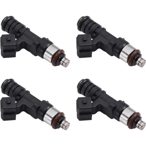 4 injecteurs de carburant compatibles avec Ford B-MAX, C-MAX, Fiesta, Focus, Fusion, Mondeo et Figo (références : 0280158200, 98MF9F593BA et 98MF9F593BB).