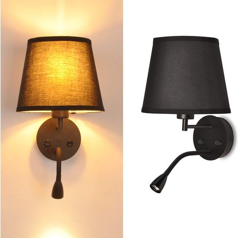 Applique "PAIR" E27 con faretto da lettura a LED da 3W