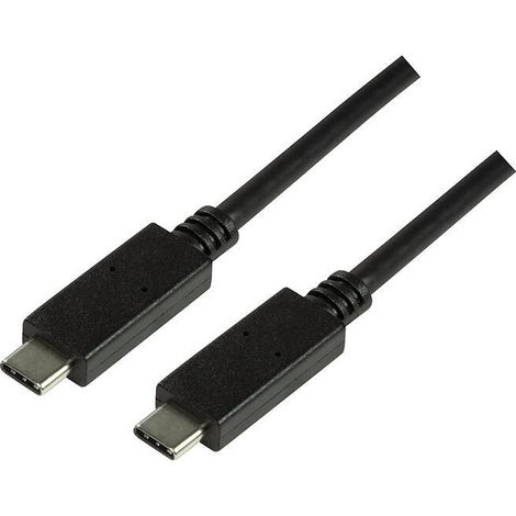 Cable USB-C a USB-C 3.2 Gen2 Tipo-C, C/M a C/M, certificación E-mark, PD, 4K/60 Hz, negro, 1 m (1/2)