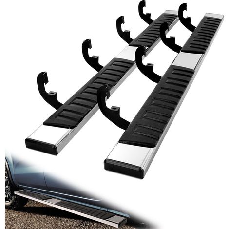 Barres de seuil 6 acier inoxydable pour Chevy Silverado et GMC Sierra 2019-2024, capacité 500LBS, 2 pièces haute performance (1/5)