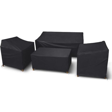 Gartenmöbel Schutzhüllen 4 teiliges Set Gartenmöbel Schutzhülle 210D Oxford Gewebe Wetterfest UV beständig robust Schützen Sie Ihre Gartenbank vo (1/5)