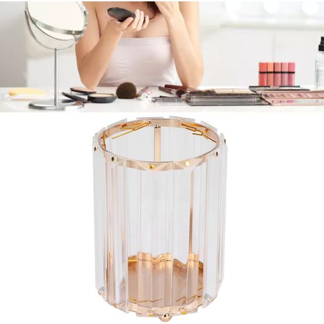 Pot de rangement pour pinceaux de maquillage de style européen, porte-crayons à sourcils rond, doré (1/5)