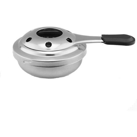Lot de 2 mini réchauds à alcool portables coupe-vent en acier inoxydable pour camping, randonnée, cuisine, thé, café, boissons chaudes (1/5)