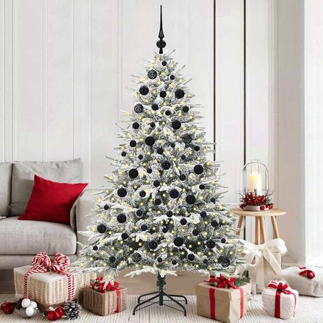 Künstlicher vorbeleuchteter Weihnachtsbaum mit Kugelset Grün