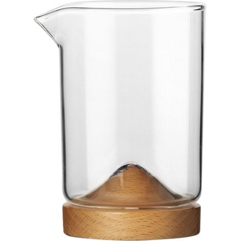 Tasse à thé - Infuseur - Verre borosilicate résistant à la chaleur - Poignée en bois naturel - Couvercle intégré - Pour thé infusé à la maison ou au bureau - Lot de 1 tasse complète (1/5)