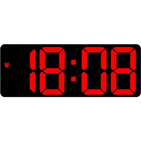 Réveil numérique avec grand écran, fonction snooze, lecture facile, réveil de bureau LED multifonctionnel, fournitures de bureau. Rouge (1/5)
