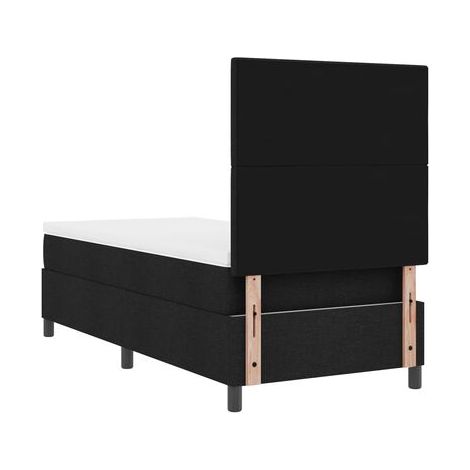 Sommier à ressorts avec bande LED, noir, 80 × 200 cm, tissu, tissu doux et respirant, éclairage led d’ambiance, pour chambre, confort quotidien, assemblage rapide (1/5)