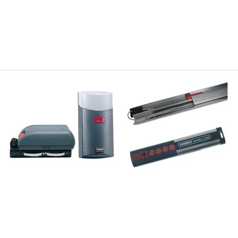 Kit de motorisation complet SOMMER DUO 500 pour porte de garage avec rail et 2 émetteurs 4 touches 4020V000