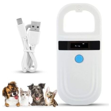 Lecteur D'identification d'animal De Compagnie, Affichage D'étiquette d'animal De Compagnie De Scanner D'identification De Puce d'animal Rechargeable Lecteur Portable RFID EMID pour Animaux,de (1/5)