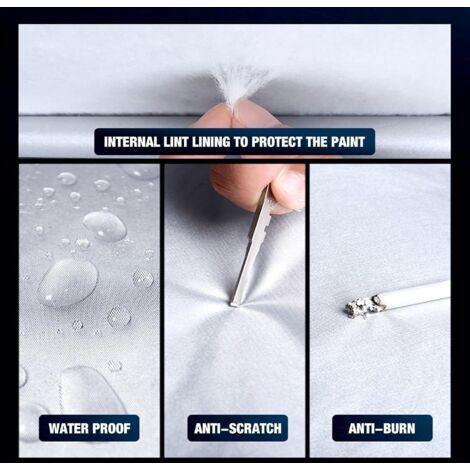 Housse de voiture en tissu Oxford épais – imperméable et résistante aux UV – protection extérieure contre le vent, la pluie et les débris – fixée par des cordes (1/4)