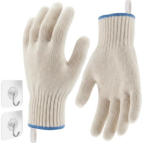 Gants Four Anti Chaleur, Gant Anti Brulure Cuisine, Double Couche en Coton Épais, Antidérapant, Lavable en Machine, Confort et Respirabilité, pour Barbecue, Pâtisserie, Jardinage, 26cm (1/5)