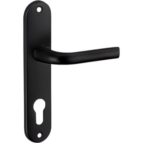 Thirard – Ensemble de poignées pour porte d'entrée Leto – Trou de cylindre – Carré 7mm – Entr'axes 165mm – Aluminium noir (1/3)